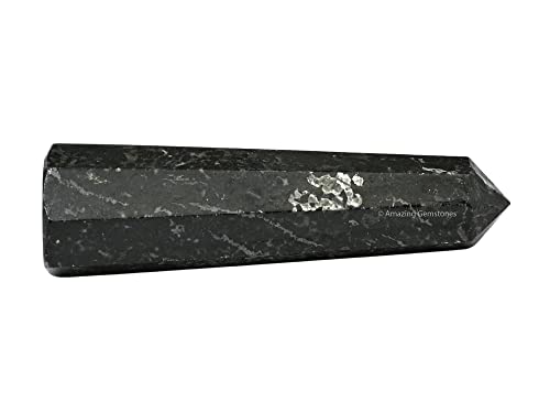 Image of Amazing Gemstone Nuummite Crystal Towers ~ Natural Healing Crystal Point Obelisk for Reiki Healing and Crystal Grid (3 inch to 4 inch INCH)