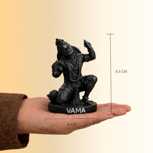 Image of VAMA Siddh Hanuman Idol for Car Dashboard | HanumanJi Ki Murti | Hanuman Murti for Home Puja | 8 cm Height, Orange Black, 3D Printed, UV Resin | God Idols for Car Dashboard, Mandir, Office