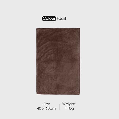 Image of HOUSSE Premium Hand Towel | Microfiber | Super Soft & Quick Dry | Home, Gym, Yoga, Fitness & Weight Lifting | Ultra Absorbent | 550GSM, 60x40cm [2-Pack] (Fossil)