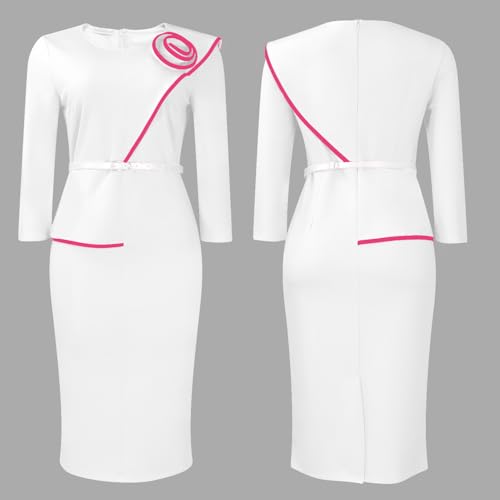 Image of Wear to Work Dress for Women Business Casual Bodycon Midi Dress Elegance Church Outfits