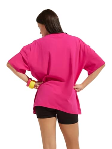 Image of LEOTUDE Cottonblend Oversized Half Sleeve Colorful Printed Combo T-Shirts for Women (Pack of 2)