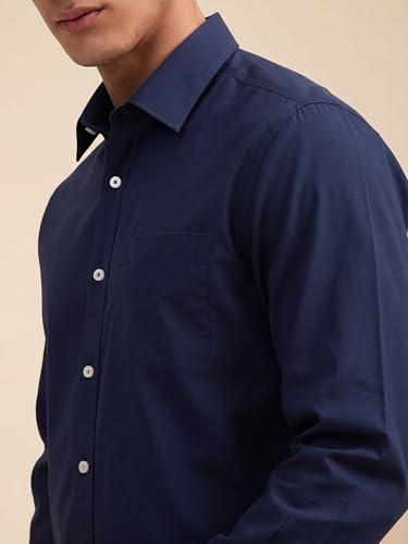 Image of Cozytton Men's Pure Cotton Solid Stylish Casual & Formal Wear Shirt | Stylish Regular Fit Full Sleeve Comfortable Office Party Trendy Shirt - Multi Color
