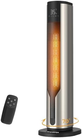 2000W Space Heater for Indoor Use, 60cm Height Portable Fan Heater, 70° Oscillating Tower Space Heat...