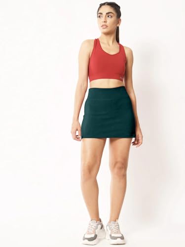 Image of Mehrang Skirt with Shorts for Women's & Girl's Solid High Waist Flared Skater Short Mini Skirt