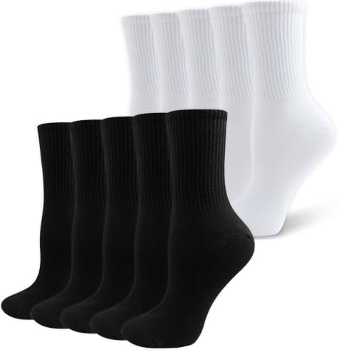 Wamicu Socken Damen 5/10 Paar Dünne Tennissocken Sportsocken Baumwollsocken | Laufsocken Wandersocken Atmungsaktive Strümpfe, EU 35-38/39-42