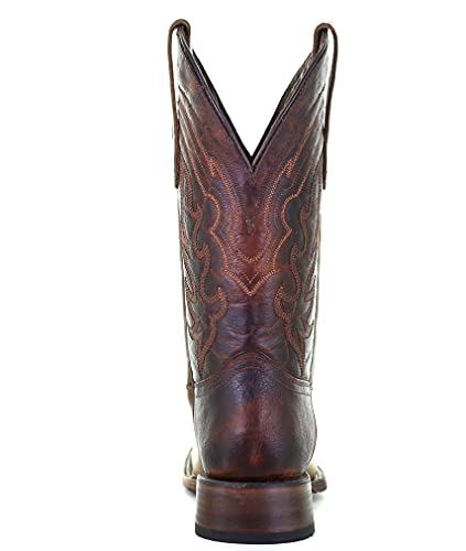 Image of Corral Mens Brown Embroidery Wide Square Toe Cowboy Boots L5733 (11, numeric 11)