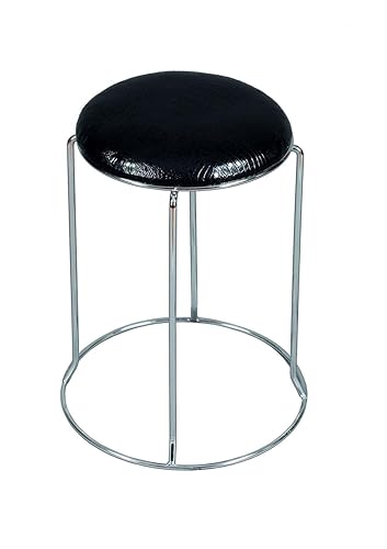 Image of NGFC Steel Stool for Indoor /Outdoor Use - Home, Medical, Hospital, Food, Doctor, Kitchen, Office, Cafe, Cafeteria - Metal Bar Chair (Cushion Round, Silver pk1)
