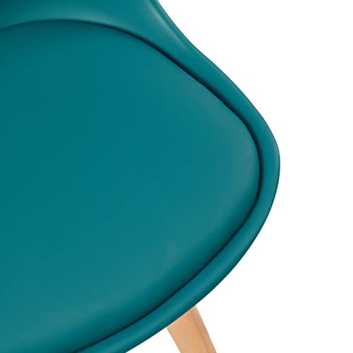 Lot 4 Chaises Scandinaves PU Pieds Hêtre EGGREE