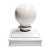3" x 3" Aluminium Ball Top Post Cap for Metal Posts - Pressure Fit - White