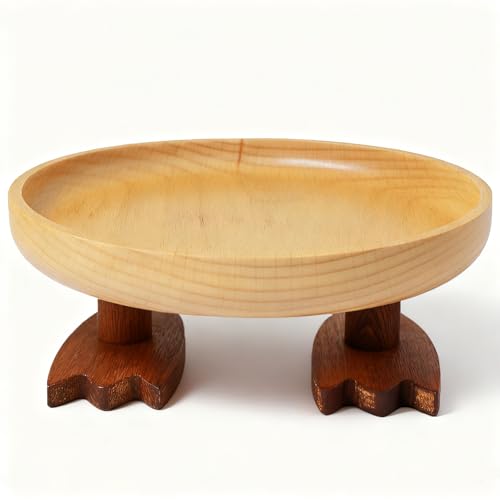 Cut-Nic Wood Key Bowl for Entryway Table Key Tray Jewelry Tray Valet Tray with 2 Cute Duck Feet for Rings Coins Bracelets Watches