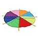 DYNWAVE Rainbow Parachute Toy Kids Outdoor Games Challenge Outdoor Exercise Toys Rainbow Umbrella for Party Toy Playground Boys Girls, 360cm