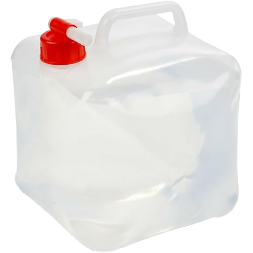 HACER 20L PVC Camping Water Bottle Collapsible Jug Dispenser Jar with Tap Foldable Carrier for Hiking Sports Mountaineer Riding Emergency Container for Outdoor & Picnic (Transparent)