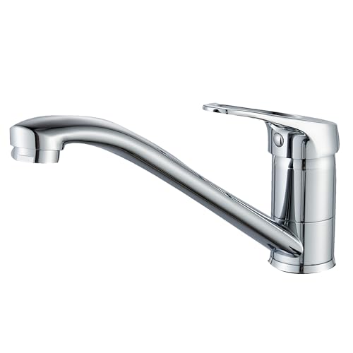 BELZ Rubinetto Lavello Cucina,Miscelatore Cucina Monocomando con Regolazione Caldo e Freddo,Rubinetti da cucina girevole a 360°,Miscelatore per lavello per il doppio utilizzo con una sola mano,Cromo