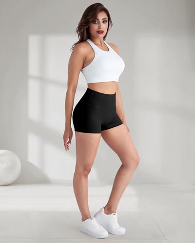 Spandex Yoga Shorts for Women – 3" High Waisted Tummy Control Workout Running Athletic Biker Shorts4
