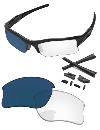 Image of Replacement Lenses & Rubber Kits for Oakley Flak Jacket XLJ OO9009 63mm - Precision Fit, UV Block, Impact Resistant