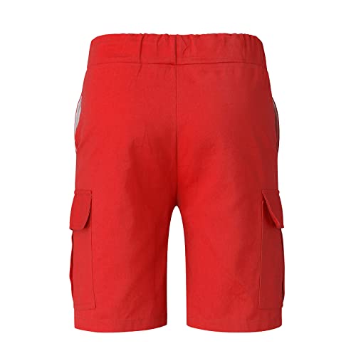 Mens Resort Wear 2025 Cargo Shorts Elastic Waist Running Hiking Shorts Casual Summer Clothes with Multiple Pockets4