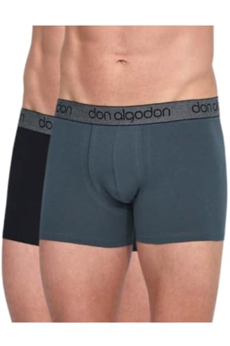 DON ALGODON Pack de 2 Calzoncillos bóxer (FR/ES, Letras, M, Regular, Regular, Multicolor)