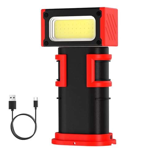 Luz de trabajo mecánica de rotación de 180 grados, luz de trabajo magnética, doble gancho, tipo C, lámpara magnética con pantalla digital para coche, tienda, camión, camping, debajo del capó