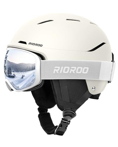 RIOROO Ski Helmet and Goggles Set for Men Women & Youth - Shockproof Snow Helmet with Anti Fog OTG Snow Goggles for Skiing Snowboarding