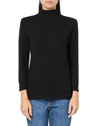 Tommy Hilfiger Women's Ribbed Long Sleeve Mockneck Sportswear Top