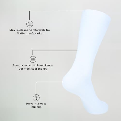 Image of BALENZIA Mens Dress Socks| Trouser Breathable Business Professional Formal Wear | Everyday Sock | Solid Colors