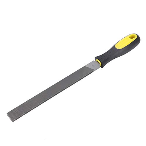 8in Large Flat File, Hand File Tool Sharpening Tool Steel File Grinding Blade with Handle for Sharpening Knife Axe Hatchet Metal(fine-Tooth)