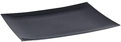 Lillian 11-3/4 X 9 Inch Rectangular Plastic Plates, 10 Count, Black