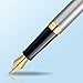 Waterman Hemisphere Essential Stainless Steel Gold TrimMedium Point Fountain Pen - S0920330