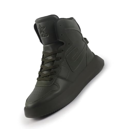 Image of FAUSTO Men's High Top Chunky Classic Lace Up Sneakers|High Ankle Sneakers with Memory Cushion|Lightweight All Day Sneakers