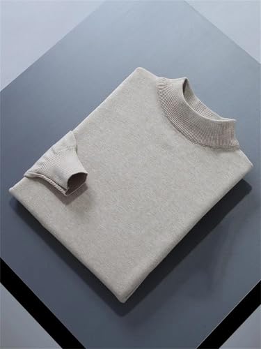 Men Pullover Autumn Winter Half Turtleneck Soft Warm Cashmere Knitted Sweaters2