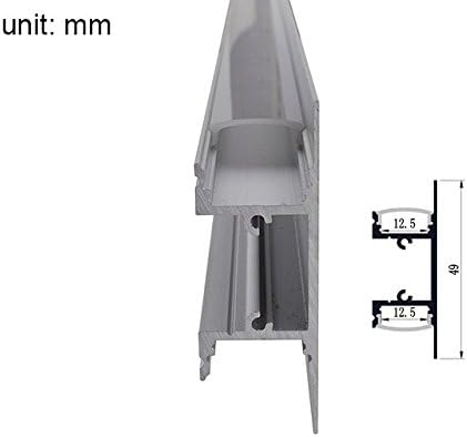 Aluminum Channel System with Cover, End Caps, and Mounting Clips, for LED Strip Installations, Up/Down Indirect, Pack of 5x 1m Segments, 1904-UDI