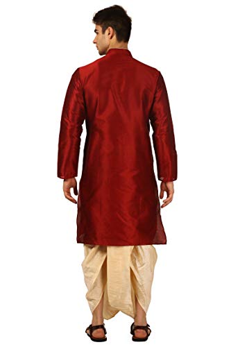 Image of Royal Kurta Men's Cotton Silk Dhoti Kurta (White)