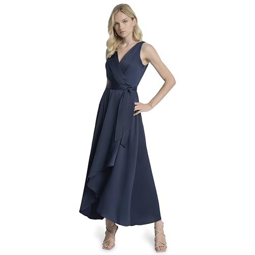 DKNY Women's Sleeveless Surplice Tie Fit & Flare Midi Dress