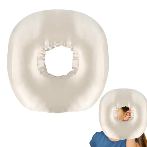 Ear Piercing Pillow Donut Pillow For Ear Protection O Shaped For Side Sleepers Champagne Comfortable Ears And Neck Support Pillows with Hole Piercing Aftercare Reduceing Ears Pressure