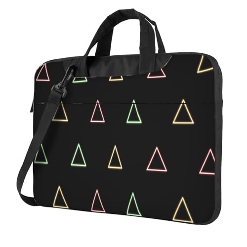 Sac ordinateur 15,6 pouces anti-choc housse rembourrée triangles fluorescents