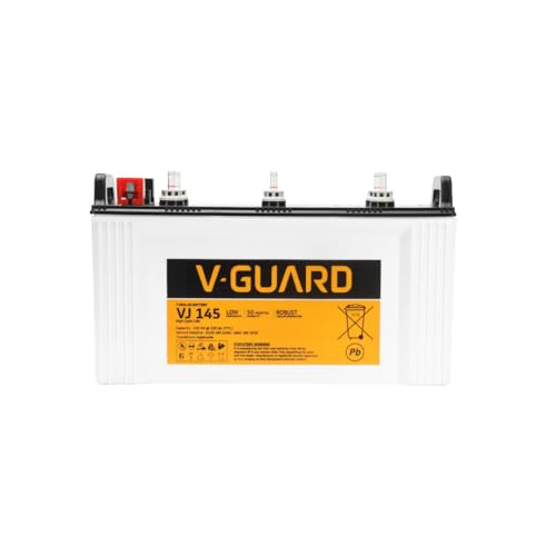 Image of V-Guard VJ145 J Inverter Battery | Tubular Technology | High Backup Performance | 25 Month + 25 Month Warranty