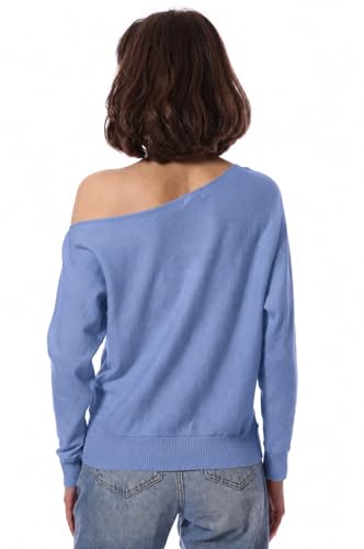 Image of Minnie Rose Womens Long Sleeve Off The Shoulder Cotton Cashmere Pull Over Sweater