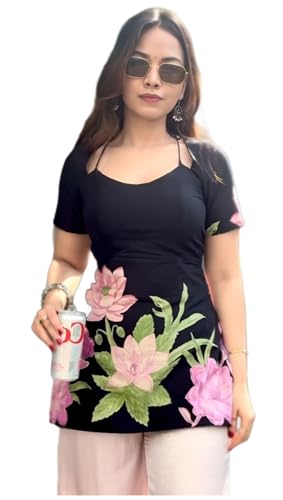 Image of ANNI Designer Cotton Short Kurti for Women | Stylish Kurti | Short Kurti Top | Casual Kurta for Women | Comfortable Cotton Kurtis for Womens