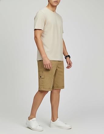 Image of Men Cargo Shorts with Drawstring Waist, Side Flap Pockets, Knee Length, Casual Style, Men Shorts || Cotton Short for Men || with Pocket Style