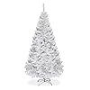 Happygrill 5ft white christmas tree artificial xmas tree with solid metal stand white xmas pine tree for indoor outdoor decoration  urban country home decor