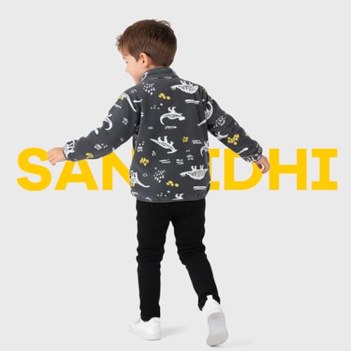 Image of SANNIDHI Kids Fleece Warm Coat, Zip-Up Long Sleeve Jacket with Pockets, High Collar Design, Fashion Outerwear Jacket for Boys & Girls, Ideal for Fall Winter Coat