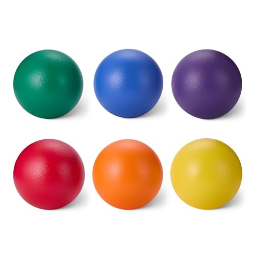 Amazon Basics Foam Dodgeballs with Mesh Storage Bag 6-Inch Diameter 6-Pack for Indoor Outdoor Games Gym Class Playground Safe Play