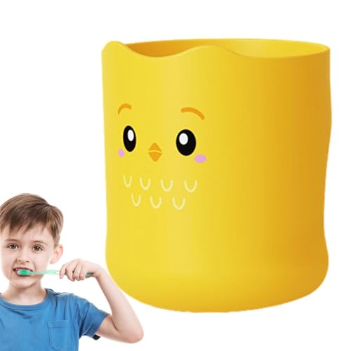 Vaso de cepillo de dientes para niños con asa, vasos de enjuague bucal para niños, cepillo de dientes eléctrico de dibujos animados de 300 ml y soporte de pasta de dientes, taza de cepillo de dientes