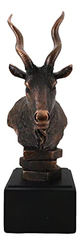 Estatua rústica de antílope africano Kudu en bronce 9.75"