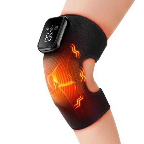 GartWerk Knee Massager Knee Massager Heat and Vibration for Arthritis Knee Braces with Massage Cordless Heating Massager Wrap with Infrared for Elbow/Shoulder Relax Joint Stiff (Black)