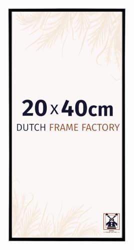 Dutch Frame Factory - Bilderrahmen 20x40 cm - Schwarz Matt - Bilderrhamen aus Kunststoff mit Antireflex Kunstglas - Fotorahmen 20x40 cm - Easy