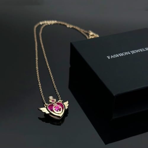 4 Styles Anime Themed Pendant Necklaces Gold Plated Guardian Star Moon Necklace, Cosplay Jewelry Accessories3