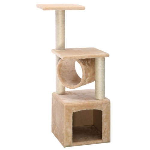 Cat Tree Deluxe 36" Condo Furniture Play Toy Scratch Post Kitten Pet House Beige