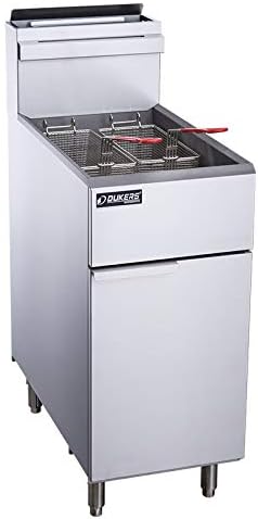 Dukers DCF4-NG Natural Gas Commercial Floor Deep Fryer with 4 Tubes Burners 50lb 120,000 BTU