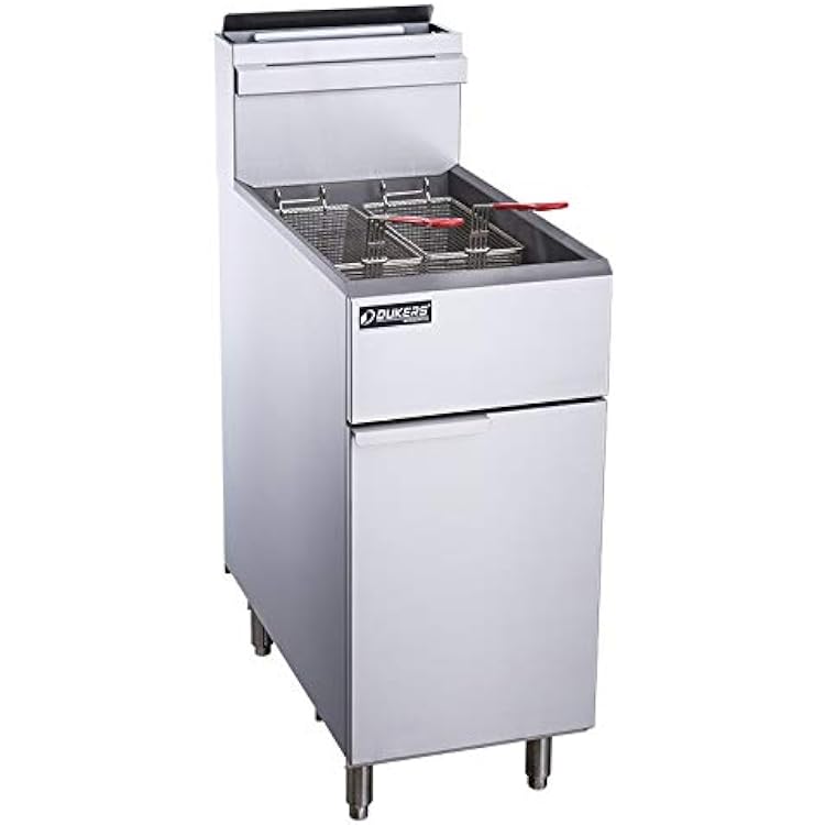 Dukers DCF3-LPG Liquid Propane Gas Commercial Floor Deep Fryer with 3 Tubes Burners 40lb 90,000 BTU